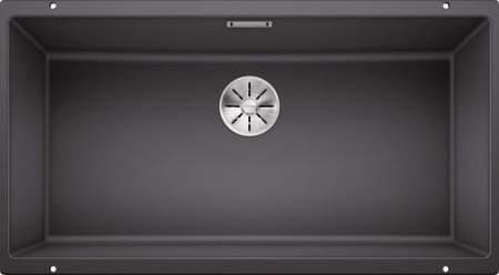 Кухонная мойка BLANCO SUBLINE 800-U отводная арматура InFino® темная скала гранит 523142