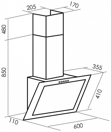 Вытяжка MBS GALTONIA 160 GLASS BLACK