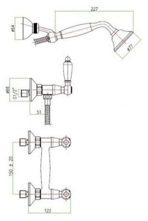Смеситель FIORE Margot Coloniale Sky 03CR0612