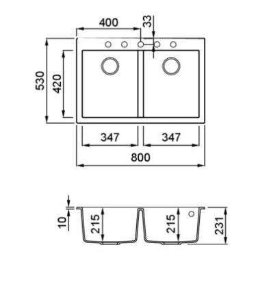 Кухонная мойка ELLECI Quadra 340 Bianco G68