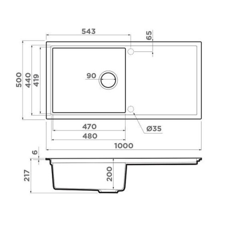 Кухонная мойка OMOIKIRI Sintesi 100-GB (4997125)