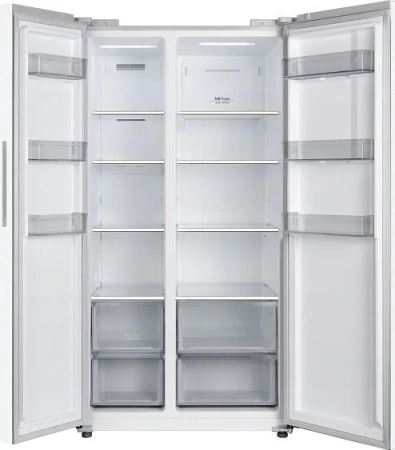 Холодильник WEISSGAUFF WSBS 550 Built-in NoFrost Inverter White Glass