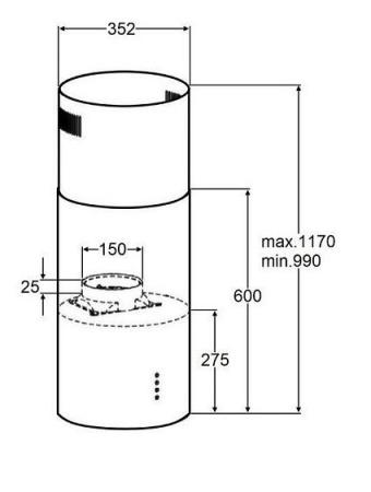Вытяжка MAUNFELD Lee Light Isla 35 Sensor нержавеющая сталь
