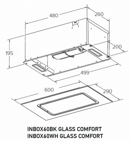 Вытяжка MEFERI INBOX60WH GLASS COMFORT