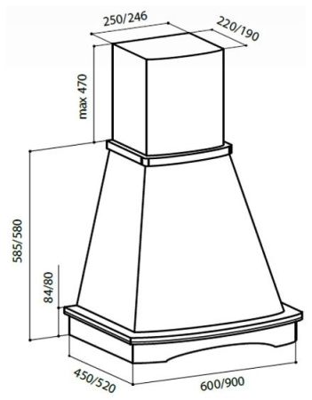 Вытяжка LEX ASTORIA 600 WHITE