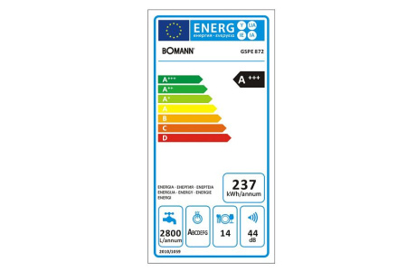 Посудомоечная машина BOMANN GSPE 872 VI 60 cm A+++