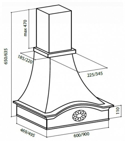 Вытяжка LEX MILANO 600 WHITE