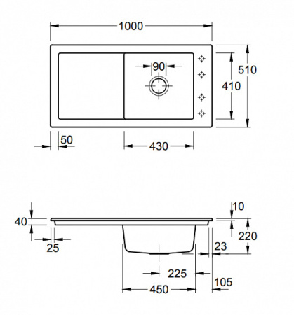 Кухонная мойка Villeroy&Boch Timeline 60 679001i4 Graphite