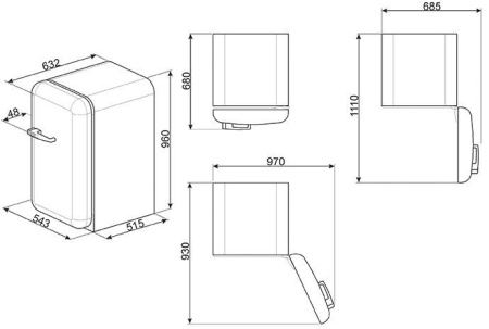 Холодильник SMEG FAB10LB
