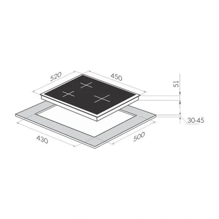 Газовая поверхность MAUNFELD mghg.43.12b_black glass (чёрное стекло)