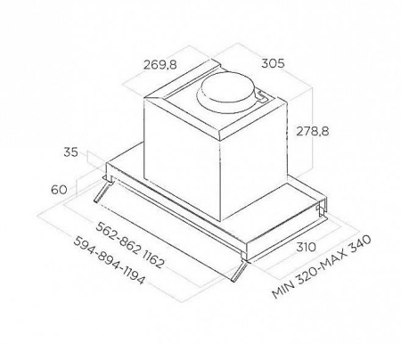 Вытяжка ELICA BOXIN LX/BL MAT/A/60