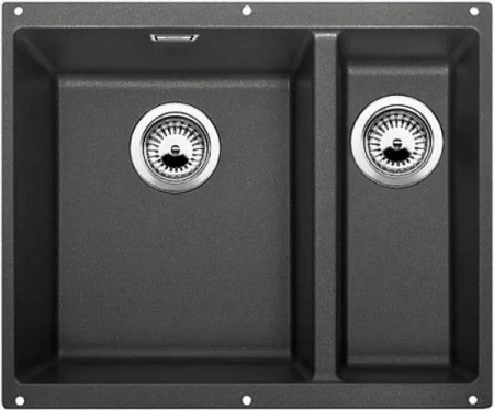 Кухонная мойка BLANCO SUBLINE 340/160-U SILGRANIT антрацит (чаша справа) с отв.арм. InFino (арт.523558)