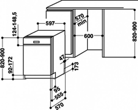 Встраиваемая посудомоечная машина WHIRLPOOL adg 7200