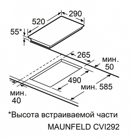 Варочная поверхность MAUNFELD CVI292S2FMBL LUX Inverter