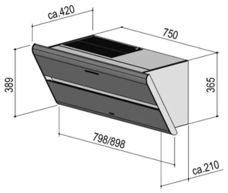 Каминная вытяжка BERBEL Smartline BKH 80 ST