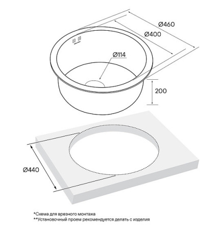 Кухонная мойка PAULMARK Werra PM404646-BS