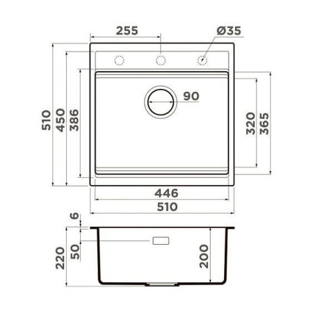 Кухонная мойка OMOIKIRI Kitagawa 51-WH (4993309)