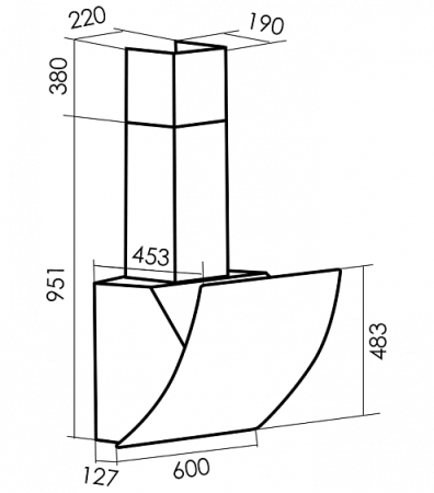 Вытяжка MBS FREESIA 160 GLASS BLACK