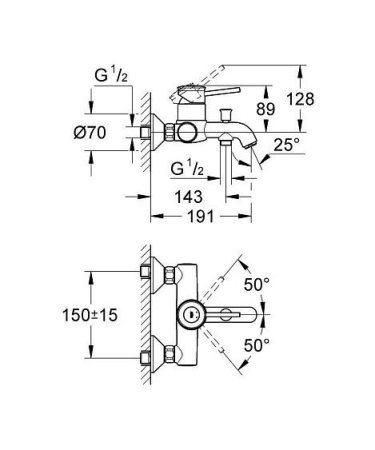Смеситель GROHE BauClassic 32865000