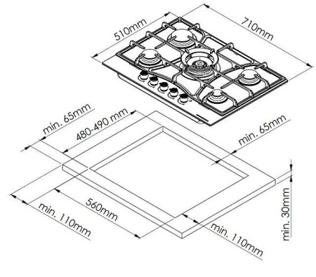 Варочная поверхность KUPPERSBERG FG 73 W
