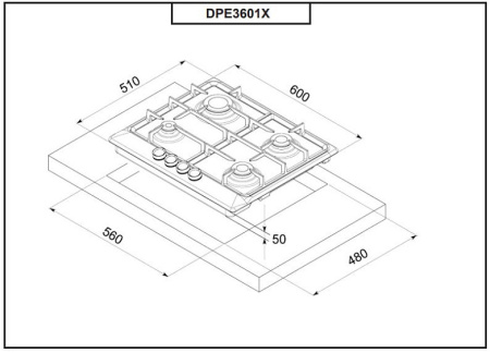 Варочная поверхность DE DIETRICH DPE3601X