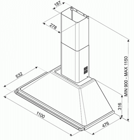 Вытяжка SMEG KT110BLE