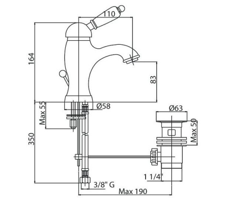 Смеситель CEZARES Elite-LSM1-03/24-Bi