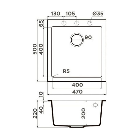 Кухонная мойка OMOIKIRI Bosen 47A-WH (4993817)