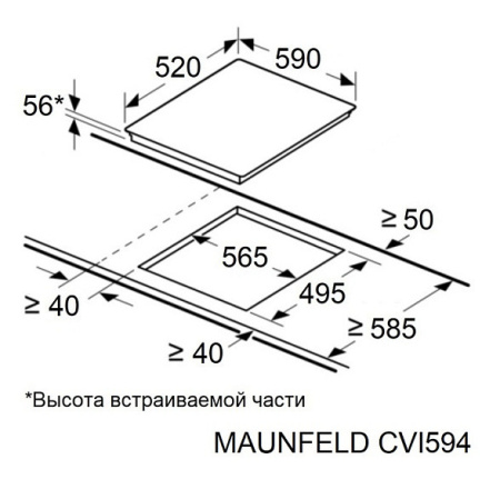 Варочная поверхность MAUNFELD CVI594BK