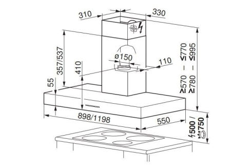 Вытяжка V-ZUG AiroClearWall V6000 AW6T12LQTLG