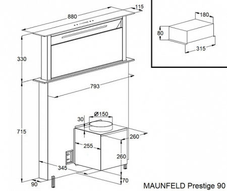 Вытяжка MAUNFELD Prestige 90 черный
