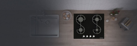 Встраиваемая газовая варочная панель Remenis REM-2154 black