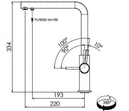 Смеситель FRANKE 115.0370.689 FRANKE Neptune Clear Water с фильтрацией, хром
