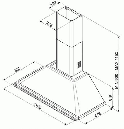 Вытяжка SMEG KT110BLE