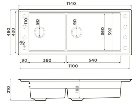 Кухонная мойка OMOIKIRI Sintesi Pro 114-2-MO (4997450)