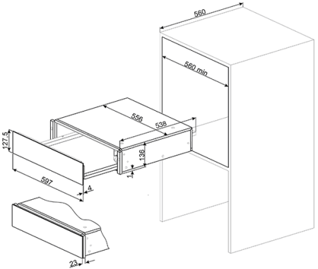 Встраиваемый шкаф для подогрева посуды SMEG CTP9015X