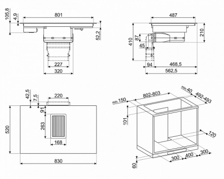 Индукционная варочная панель SMEG HOBD682D