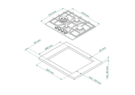Варочная поверхность KUPPERSBERG FS 604 W Silver
