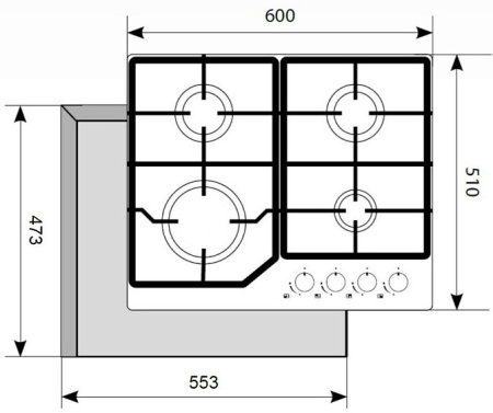Газовая панель AKPO PGA 604 LXC
