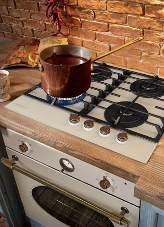 Газовая поверхность MAUNFELD mghg.64.17rib_cream glass (бежевое стекло+бронза)