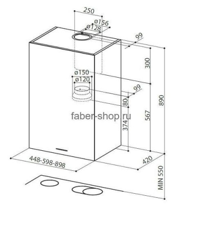 Вытяжка FABER CUBIA PLUS EV8 X A90