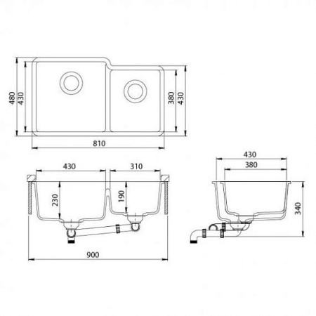 Кухонная мойка AQUASANITA Arca SQA230LW (black metallic 601)