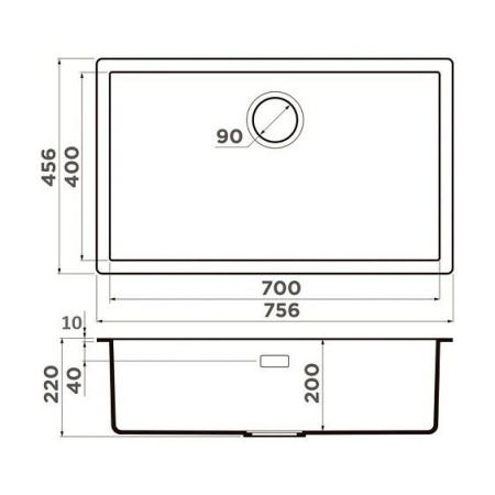 Кухонная мойка OMOIKIRI Yamakawa 75T-U/I-BL (4993437)