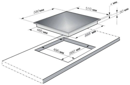 Стеклокерамическая панель KORTING HIB 6409 B