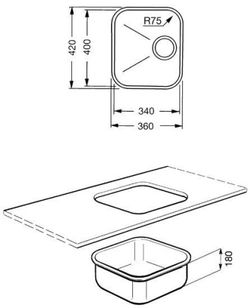 Кухонная мойка SMEG um34