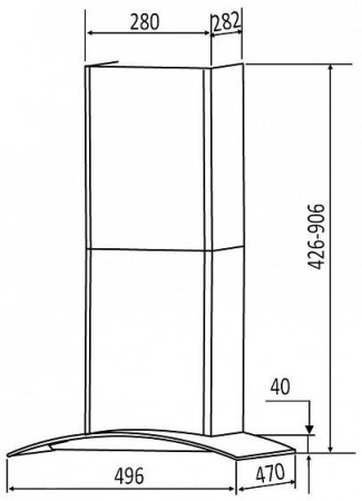 Каминная вытяжка DACH MODESTA 50 sensor inox