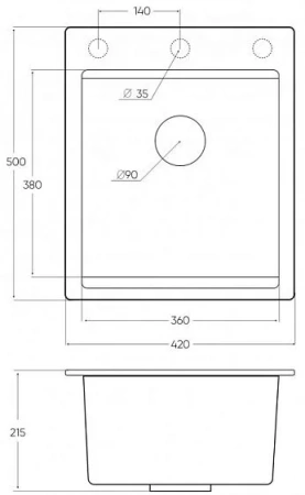 Кухонная мойка EMAR EMQ-1420.Q оникс
