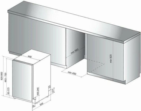 Посудомоечная машина WHIRLPOOL WSIC 3M17