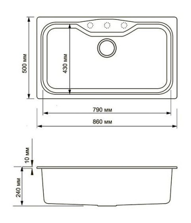Мойка OMOIKIRI  maru 86-sa tetogranit/песочный 4993140