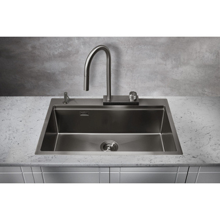Кухонная мойка MILACIO Denia 75 Steel MC.77429 вороненая сталь